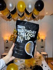 Black & Gold Birthday Balloon Set Up Kit